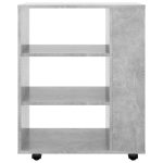 Dulap cu roți, gri beton, 60x35x75 cm, lemn prelucrat
