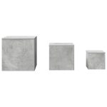 Mese laterale, 3 buc., gri beton, lemn compozit