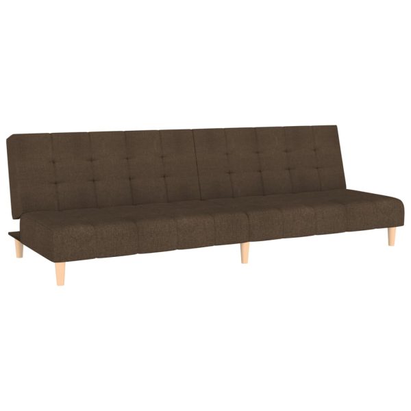Canapea extensibilă cu 2 locuri, maro, textil