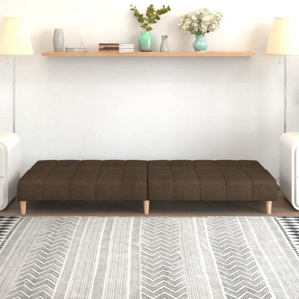 Canapea extensibilă cu 2 locuri, maro, textil