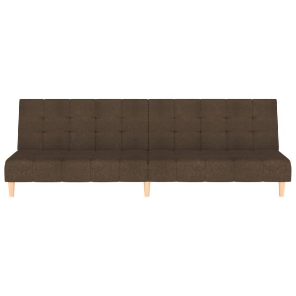 Canapea extensibilă cu 2 locuri, maro, textil