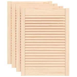 Uși de dulap design lambriu, 4 buc., 69×49,4 cm, lemn masiv pin