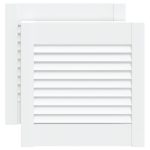 Uși dulap design lambriu 2 buc. alb 39,5×39,4 cm lemn masiv pin