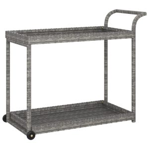 Cărucior de bar, gri, 100x45x83 cm, poliratan