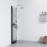 Perete de duș walk-in pliabil 80×190 cm sticlă ESG transparentă