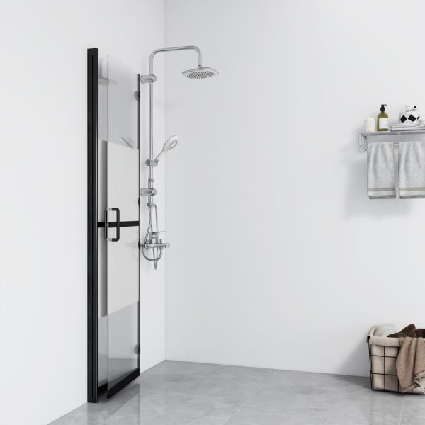 Perete duș walk-in pliabil, 90×190 cm, sticlă ESG jumătate mată