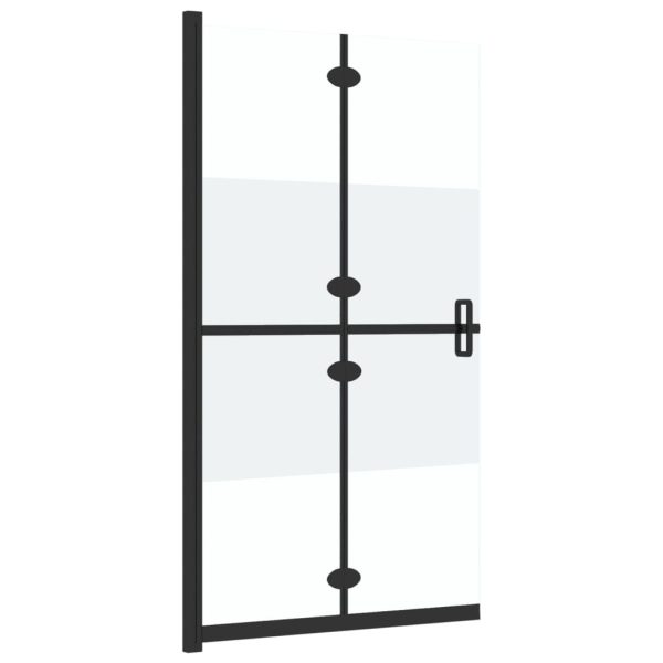 Perete duș walk-in pliabil, 90×190 cm, sticlă ESG jumătate mată