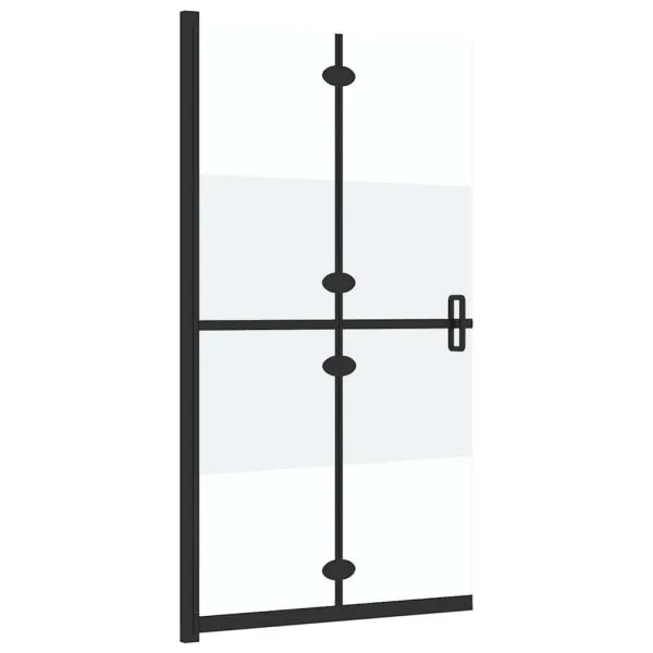 Perete duș walk-in pliabil 100×190 cm sticlă ESG jumătate mată