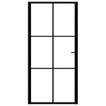 Ușă de interior, negru, 102,5×201,5 cm, sticlă ESG și aluminiu
