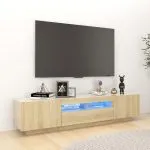 Comodă TV cu lumini LED, stejar sonoma, 180x35x40 cm