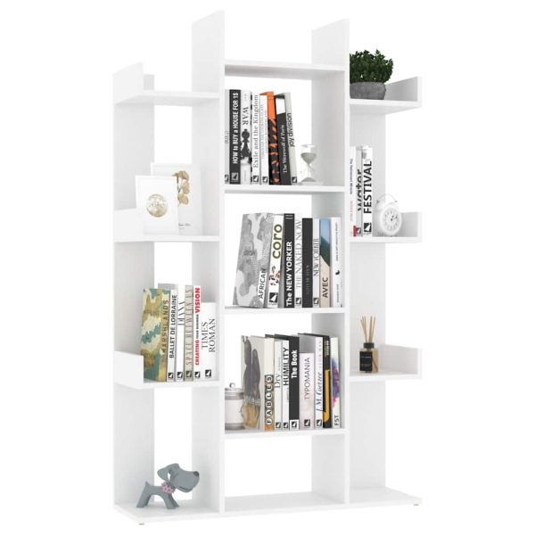 Bibliotecă, alb, 86×25,5×140 cm, PAL