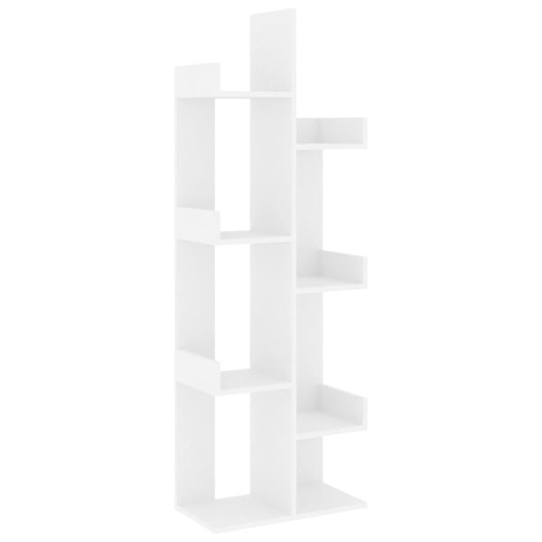 Bibliotecă, alb, 48×25,5×140 cm, PAL