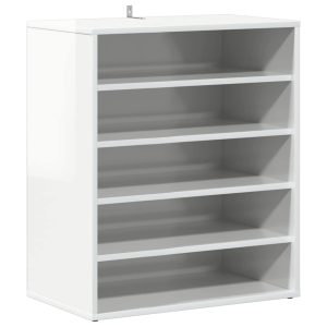 Pantofar, alb extralucios, 60x35x70 cm, PAL