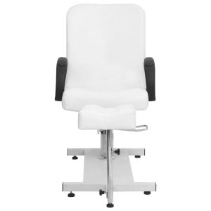 Fotoliu de masaj cu taburet alb 127x60x98 cm piele ecologică