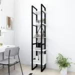 Bibliotecă cu 5 rafturi, alb, 40x30x175 cm, lemn prelucrat