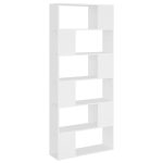 Bibliotecă/Separator cameră, alb, 80x24x186 cm, PAL
