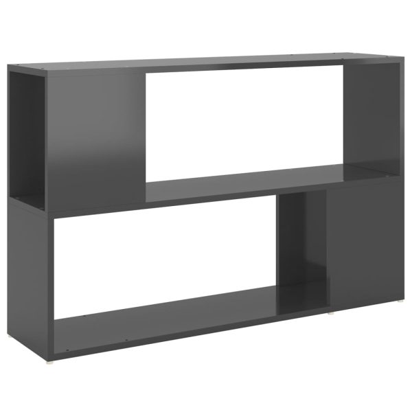 Bibliotecă, gri extralucios, 100x24x63 cm, PAL