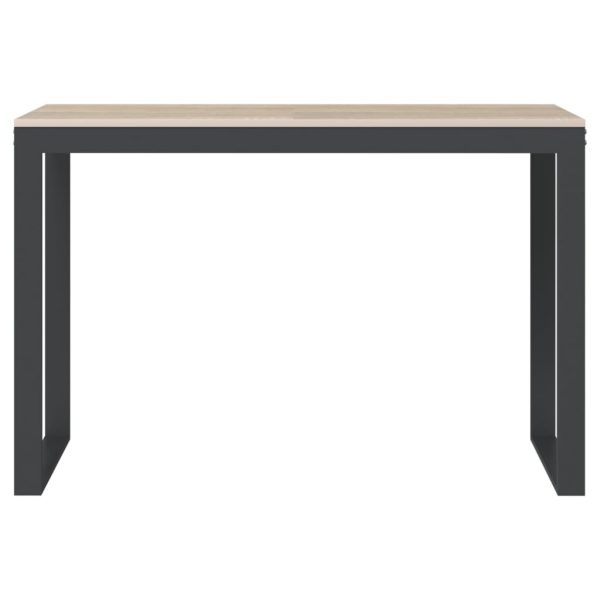 Birou de calculator, negru/stejar, 110x60x73 cm, lemn prelucrat