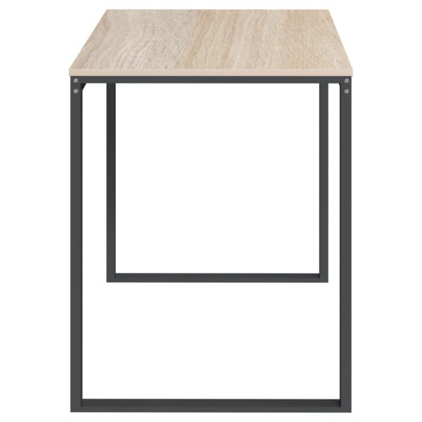 Birou de calculator, negru/stejar, 110x60x73 cm, lemn prelucrat