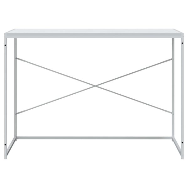 Birou de computer, alb, 110x60x70 cm, lemn prelucrat