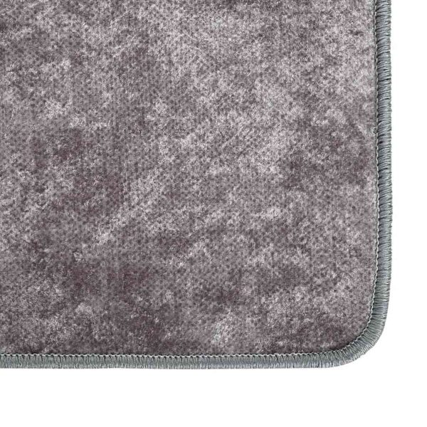 Covor lavabil, gri, 80×300 cm, antiderapant
