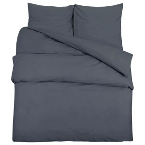 Set cu husă de pilotă, antracit, 200×200 cm, microfibră