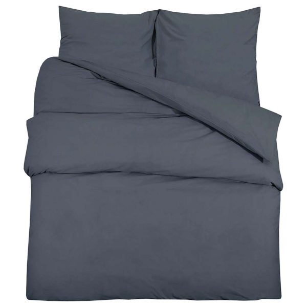 Set lenjerie cu husă de pilotă, antracit, 200×200 cm microfibră