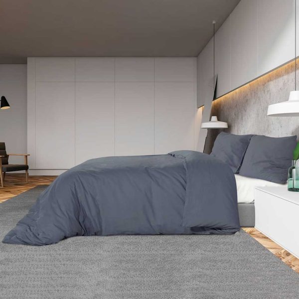 Set lenjerie cu husă de pilotă, antracit, 200×200 cm microfibră