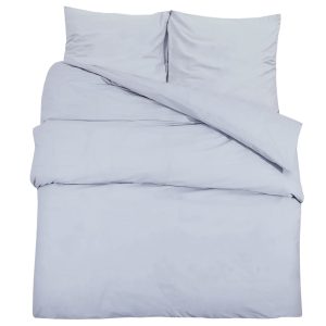 Set cu husă de pilotă, gri, 140×200 cm, microfibră