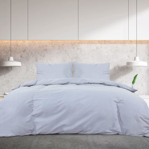 Set cu husă de pilotă, gri, 140×200 cm, microfibră