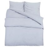 Set cu husă de pilotă, gri, 155×220 cm, microfibră
