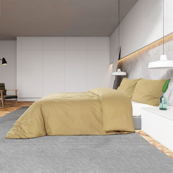 Set cu husă de pilotă, gri taupe, 135×200 cm, microfibră
