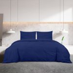 Set cu husă de pilotă, bleumarin, 240×220 cm, microfibră