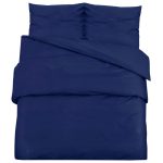 Set cu husă de pilotă, bleumarin, 200×200 cm, microfibră
