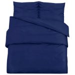 Set cu husă de pilotă, bleumarin, 200×220 cm, microfibră