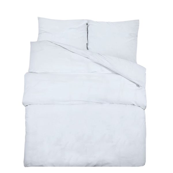 Set cu husă de pilotă, alb, 240×220 cm, microfibră