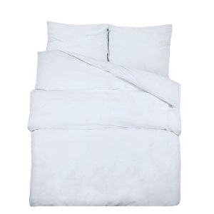 Set cu husă de pilotă, alb, 155×220 cm, microfibră