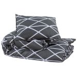 Set cu husă de pilotă, gri, 260×220 cm, bumbac
