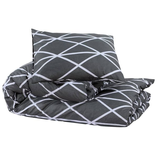 Set cu husă de pilotă, gri, 260×220 cm, bumbac