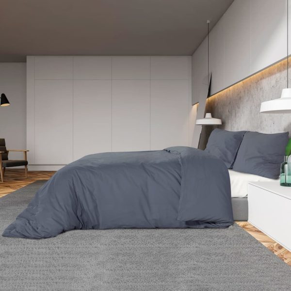 Set cu husă de pilotă, antracit, 240×220 cm, bumbac