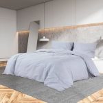 Set cu husă de pilotă, gri, 240×220 cm, bumbac
