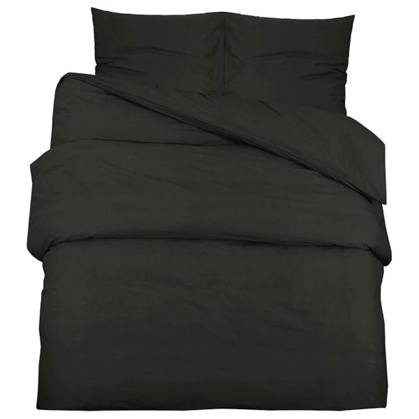 Set cu husă de pilotă, negru, 140×200 cm, bumbac