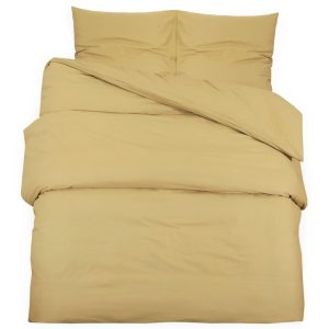 Set cu husă de pilotă, gri taupe, 200×200 cm, bumbac