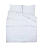 Set cu husă de pilotă, alb, 260×240 cm, bumbac