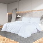 Set cu husă de pilotă, alb, 260×240 cm, bumbac