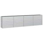 Strat înălțat de grădină argintiu 320x40x77 cm oțel galvanizat