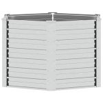 Strat înălțat de grădină argintiu 129×77 cm oțel galvanizat