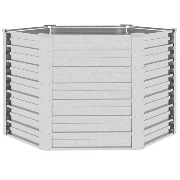 Strat înălțat de grădină argintiu 129×77 cm oțel galvanizat