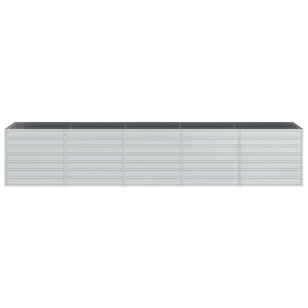 Strat înălțat de grădină argintiu 400x80x77 cm oțel galvanizat