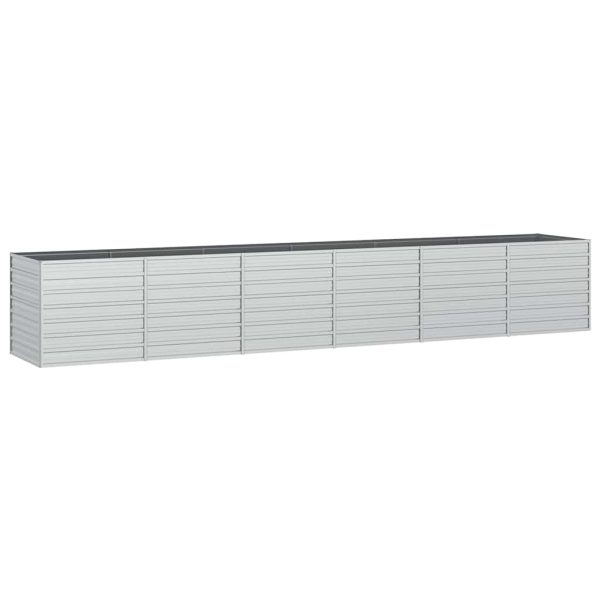 Strat înălțat de grădină argintiu 480x80x77 cm oțel galvanizat